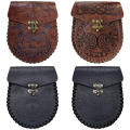 Retro Belt Waist Bag Compact Metal Buckle Hangable Medieval Money Pouch Medieval Unisex PU Leather Coin Bag for Costume. 