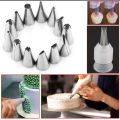 14pcs Cake Piping Nozzle Tools Set Silicone Icing Piping Cream Pastry Bag, Stainless Steel Nozzle Pastry Tips Converter for Dessert Decoration. 