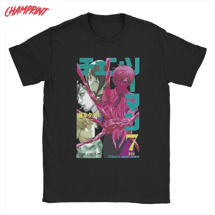 Chainsaw man Denji men T shirts anime manga leisure tees short sleeve round collar T-shirts 100% cotton gift idea clothes