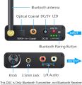 eSynic 192kHz Bluetooth DAC Transmitter V5.0 Bluetooth Converter Transmits with Volume Adjustment Digital to Analog Audio Converter with L/R & 3.5mm Output Supports. 