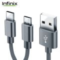 100% Original Infinix XPL02 Metal Micro USB And Type C Cable For Abdroid 5V 1.2~2A Grey / Infinix 2 in 1 Cable XPL02 Fast Charging 5V 1.2~2A / Infinix 2 in1 fast Charger Cable -XPL02. 