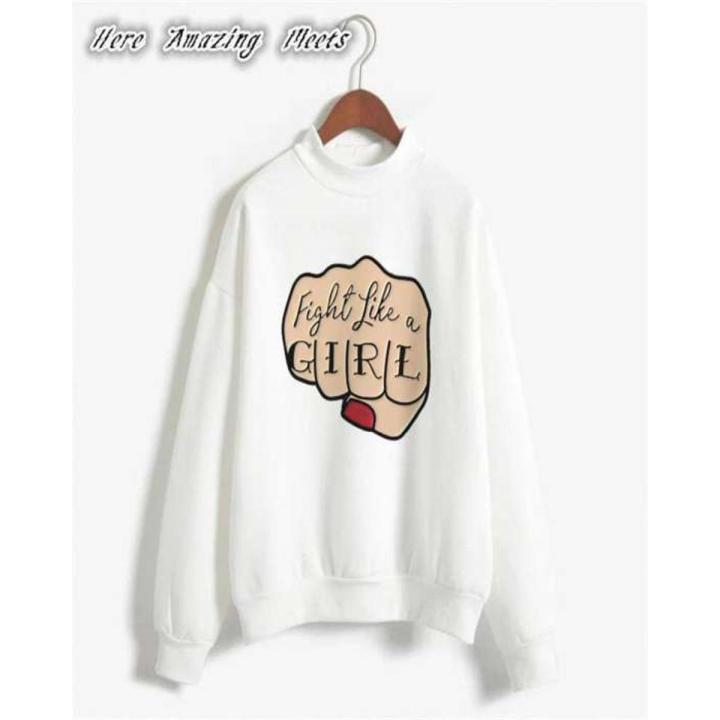HOME SHOPPING 3 GARMENTS Fight Like a  Printed Sweat Shirt For womens 326