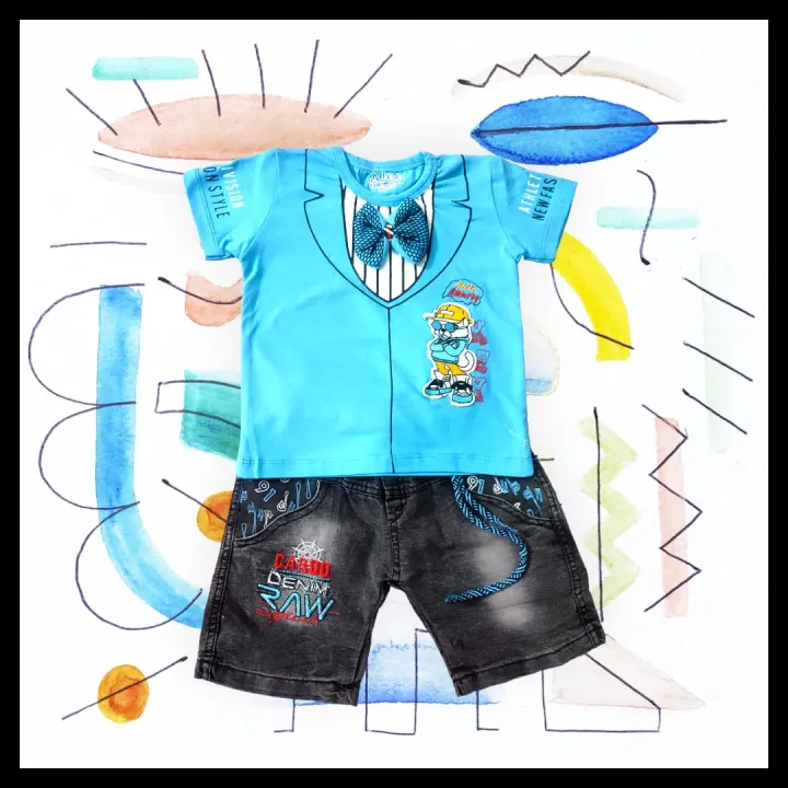 Imported%20Kids%20Clothes%20Summer%20Collection,%20Export%20Quality%20T-shirt%20And%20Jeans%20Short%20Pants%20For%20Kids%20Baby%20Boys%20-%20Image%203