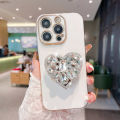 Applicable Voice Transmission Note30Pro Phone Case Rhinestone Love Bracket POVA4 New InfinixHot20 Silicone. 