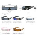 One Piece Y2K Sunglasses Vintage Star Pentagram Shape Wrap Around Narrow Frame Punk Sun Glasses Fashion Trendy Futuristic Shades. 