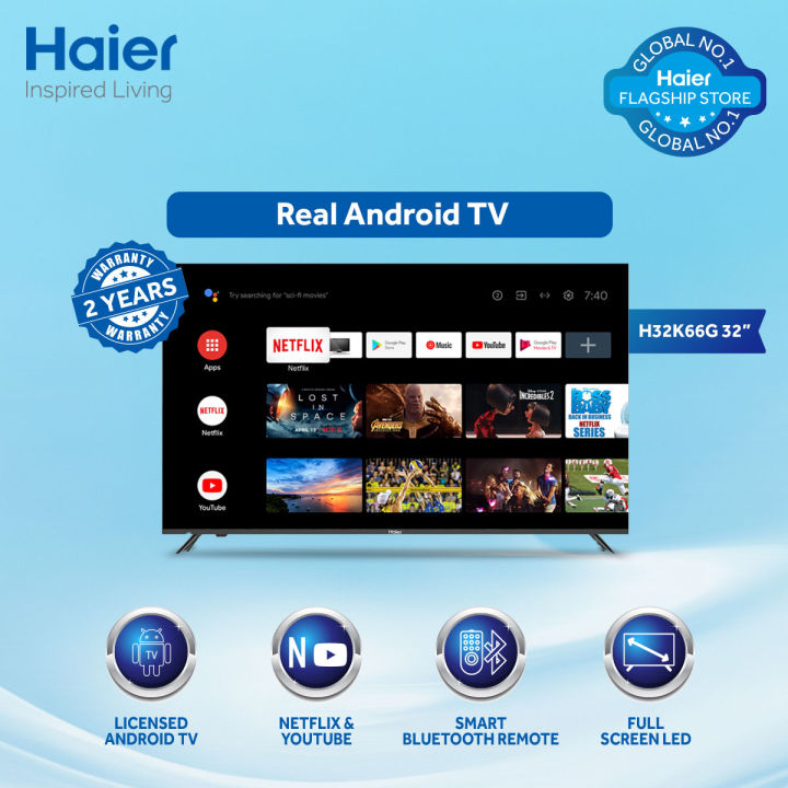 HAIER 32 INCH  Android LED TV H32K66G