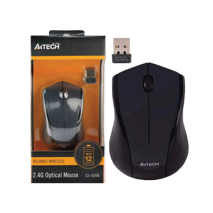 A4Tech G3-400NS Silent Wireless Mouse 1000DPI Range 10Meter