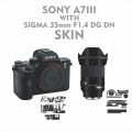 sony a73 .and sigma 35mm f1.4 dgdn lens skin. 