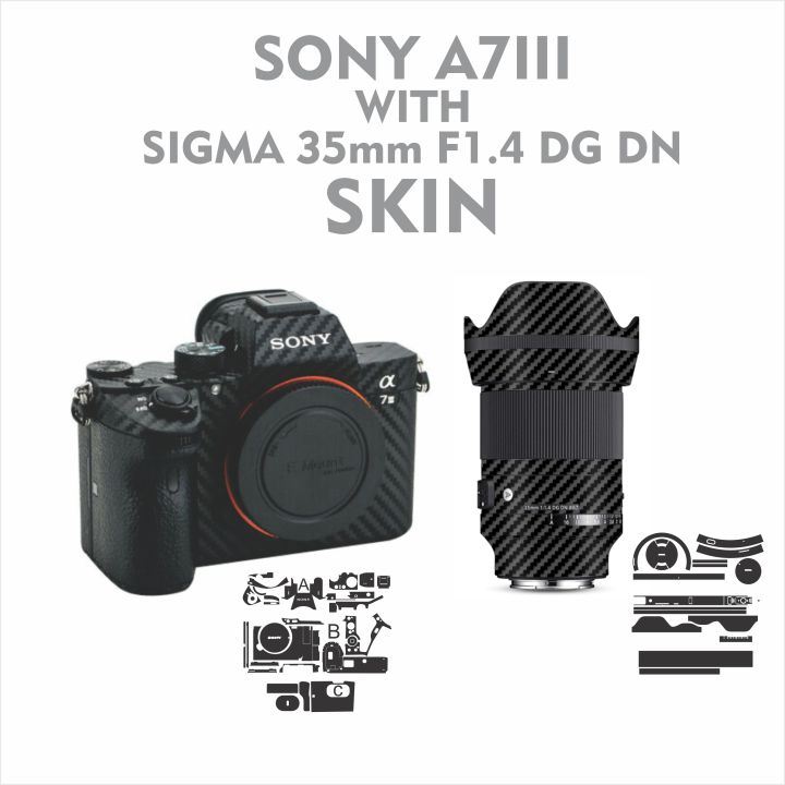 sony a73 .and sigma 35mm f1.4 dgdn lens skin