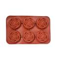 Rose Flower Silicone Mold 6 Cavity. 