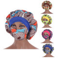 Hats African Pattern Adjustable Women Wide Elastic Band Nightcap for Party. 