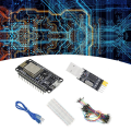 ESP-12E ESP8266 CP2102 Nodemcu Lua V3 WIFI Development Board Development Board +USB to Serial Port Module+Bread Board+65 Jumper+USB Cable. 