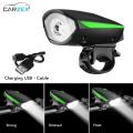 Super Bright Rechargeable Bike Bicycle Cycle light with Horn with High Low Flashing Beam and 140 DB Sound with 5 Different Horn Modes. 