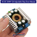 DC-DC 200W 12A Constant Current Adjustable Step Down Module Buck Converter DC 5-40V Power Voltage Board Short Circuit Protection Voltage Regulator for Car. 