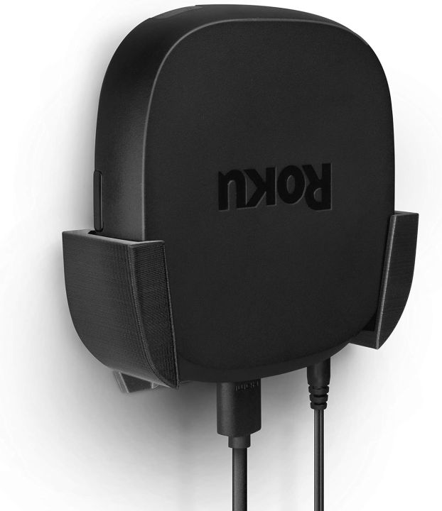 Brainwavz Roku Ultra 2020 Mount with VHB Tape, Screwless, No Tools, Wall & TV Holder, Easy to Install, Black