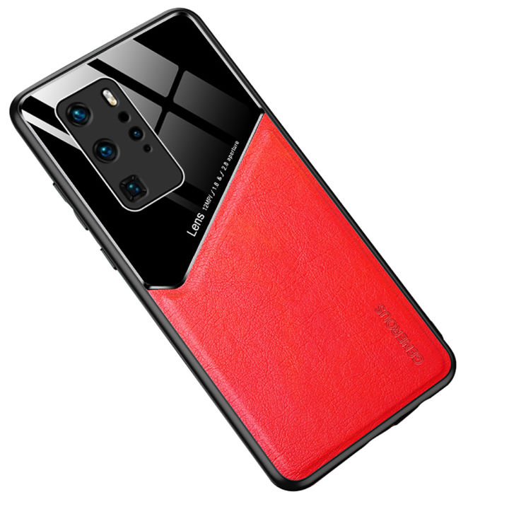 Relaxtoo For Huawei P40 Pro Magnetic Luxury Leather Case Anti Falling For P40Pro Back Cover Shockproof Full Lens Protection