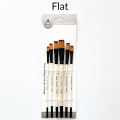 Pack of 6 paint brushes – Flat brush angular brush round tip artist brushes for painting. 