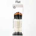 Pack of 6 paint brushes – Flat brush angular brush round tip artist brushes for painting. 
