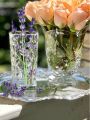 Imported Stylish Quality Transparent Embossed Flower-Design Glass Flower Vase/Central Flower Decoration Glass Vase.. 