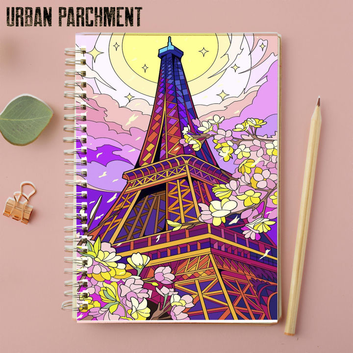 Eifel Tower - A4 Spiral Notebook with Plastic Sheet