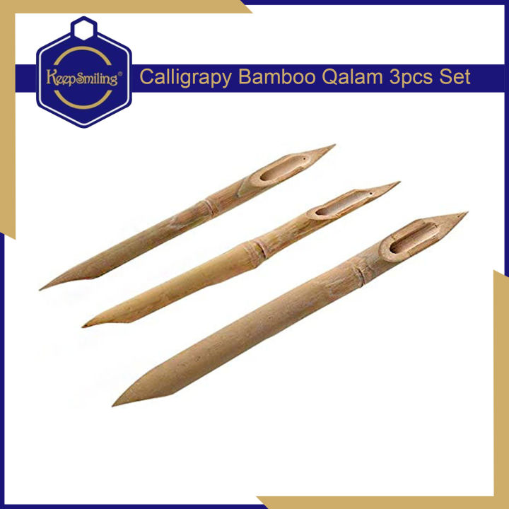 Keep%20Smiling-%20Pack%20of%203%20Different%20Style%20Calligraphy%20Bamboo%20Qalam/Pen%20For%20Urdu%20and%20Arabic%20-%20Image%203