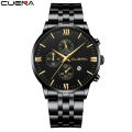 New CUENA/ Caddy Men's Watch Quartz Watch Steel Band Calendar Fashion Watch Factory. 