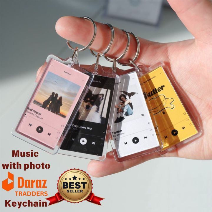 customize Spotify picture keychain || customize music picture keychain 2 sided (gift product)