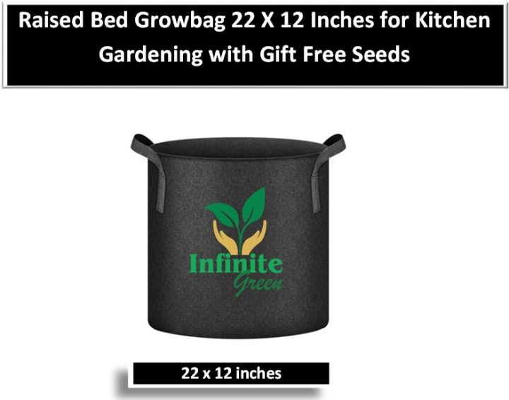 Large Fabric Grow Bag / Plant Bag for Growing Vegetables and Flowering Plants -22 Gallons - 22 inches diameter x 12 inches depth - Fabric Pots / Fabric Grow Bags for Rooftop Gardening