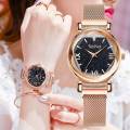 Beautiful Luxury Ladies Wrist Watch with Glittery Dial - Magnetic Band. 