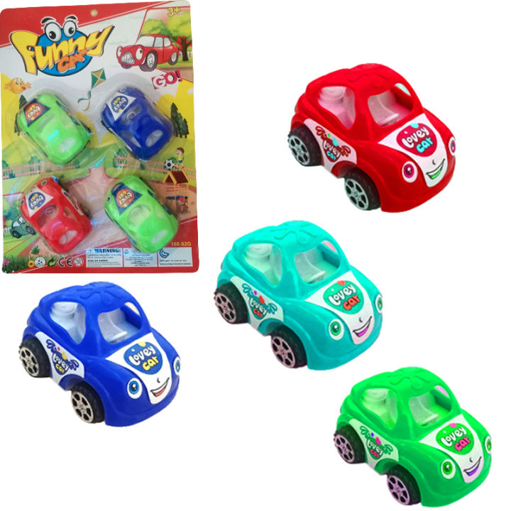 Pack of 4 pcs - Funny car high quality free wheel car toy for kids