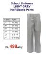 Half Elastic Light Grey Pant for School Boys 24 Inch 4-5 Years Boys. 