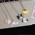 Kawaii Cartoon Sanrio Kuromi Melody Pochacco Pendant Necklace/ Anime Characters Little Animal Chain Decorative Necklace. 