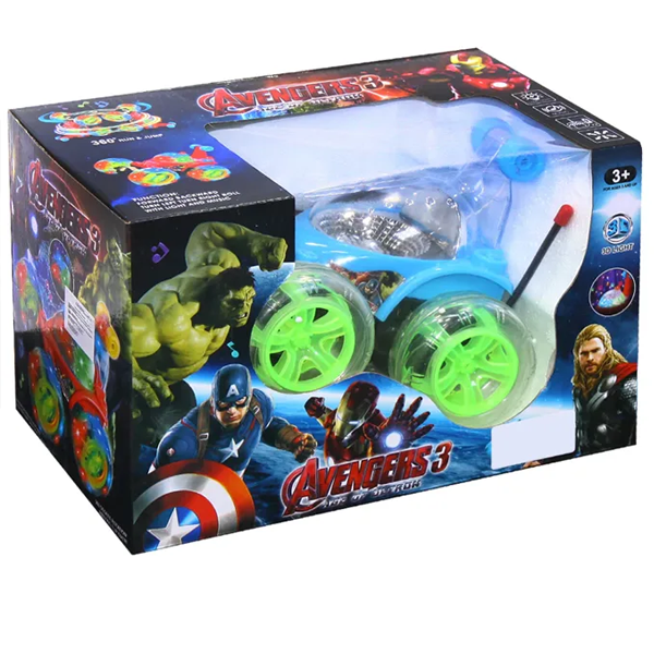 Avengers Remote Control Stunt Car – Big Size 360° Rotation, Rechargeable, Kids Gift