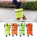 Foldable Shopping Trolley Bag Traveling Vegetable Grocery Clothing Bag with Lightweight. 