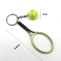 12 Pcs Tennis Racket Keychain Mini Keychain Fashionable Tennis Ball Split Ring Keychain for Sport Lovers Team. 