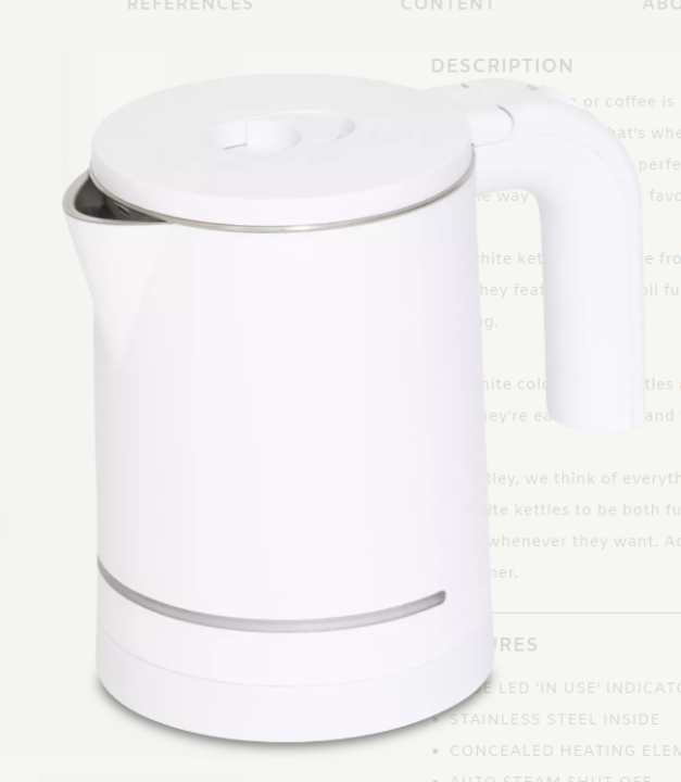 Imported Electric Kettle | Bentley Halo 0.6 Liter Compact Double Wall Kettle, Matt White | Blue LED indicator light | 360° rotatable, Stix controller