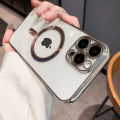 For Apple iPhone 7 Plus iphone 8 Plus Phone Case, For Silicone Luxury Plating Clear Magsafe Wireless Charger Case. 