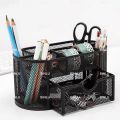 9in1 set office/school supplies,storage/holder/desk/organizer with drawer,pen/notebook,black,BINLU. 