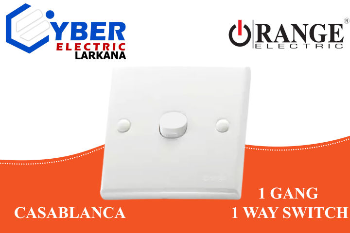 Orange Switches and Sockets 1 Gang Casablanca