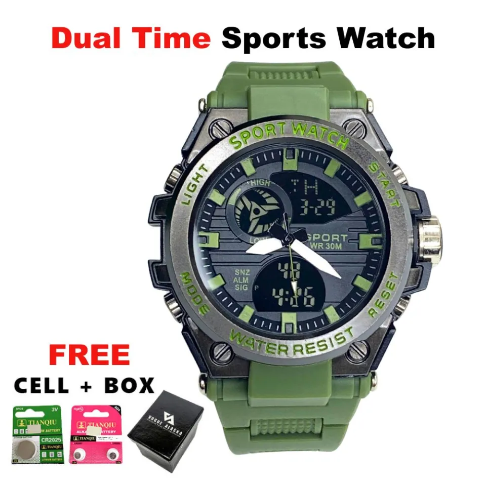 Men's Sports Military Watch Mud Resist Anti Magnetic Dual Time
