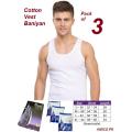 Vest for Men / Gents Banyan / Baniyan for Men - Pack of 3 (Sando). 