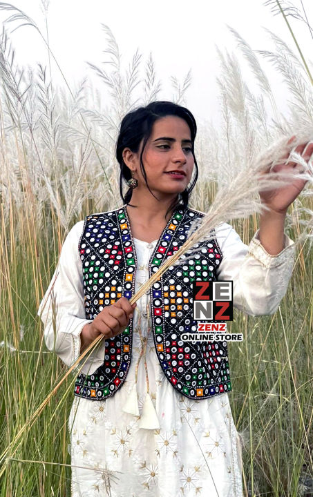 Pakistani Sindhi Traditional & Cultural Party Wear Waistcoat Koti for Females Ladies Women Womens Embroided Multicolour Waist Coat Embroidered ZENZ Gilet