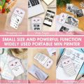 Mini Bluetooth Thermal Printer, Portable Label Printer Inkfree Printer for Android & iOS System, Black on White Thermal Printer with Roll of Print Paper. 