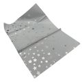 WHITE TABLE COVER WITH SILVER STARS ( 72 INCH X 54 INCH ). 