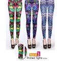 Pack Of 3 - Multi Printed Tight For Women. 