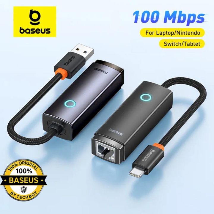 Baseus USB Ethernet Adapter, USB3.0 to Network Gigabit RJ45 LAN 100 1000Mbps Adapter Converter Compatible for Laptop MacBook USB Ethernet Network Card