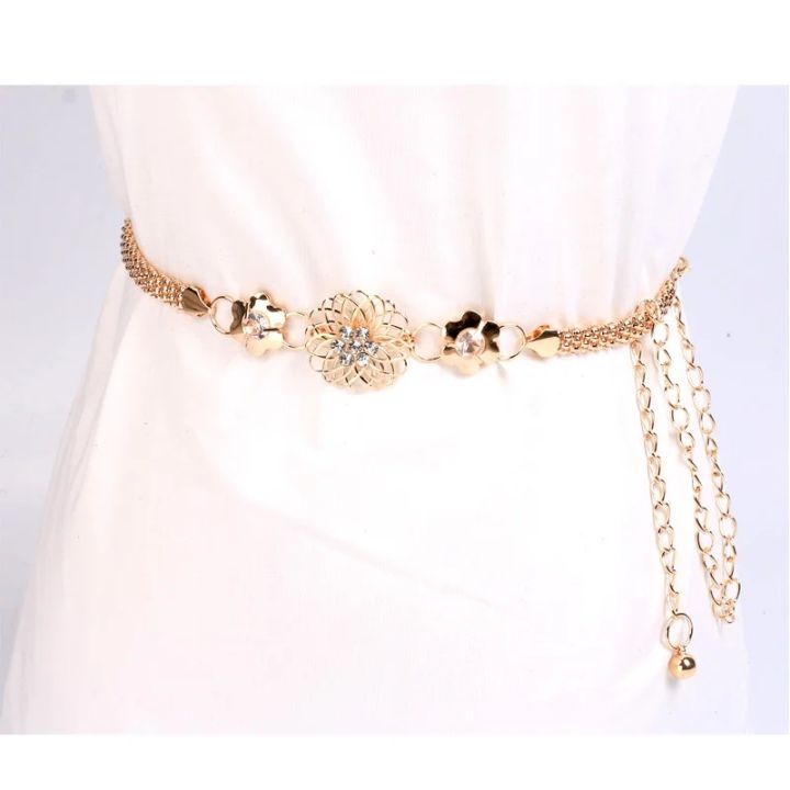 Fashion Women Belt Simple Chain Lady High Waist Gold Belts Waistband For Girls Party Jewelry Dress Metal Chain Belt
