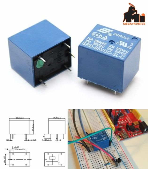 T73 5V Songle Power Relay SRD-5VDC-SL-C 10A/220V AC DC Load control Coil 5V