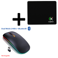 Wireless RGB Mouse + Dragon Design Mouse Pad - 7 Light Color Mouse with Mouse pad. 