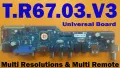 Original T.R67.03.V3 Universal LCD LED TV Mother Board With Remote For All Lcd’s. 